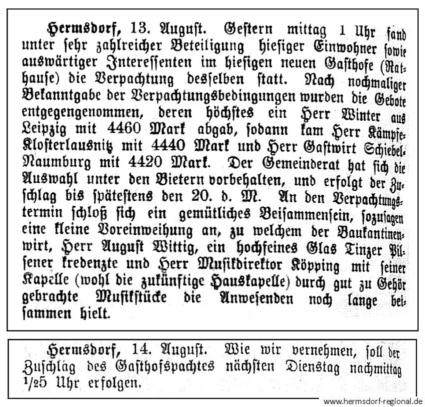 Eisenbergisches Nachrichtensblatt vom 13. bzw. 14.08.1897 